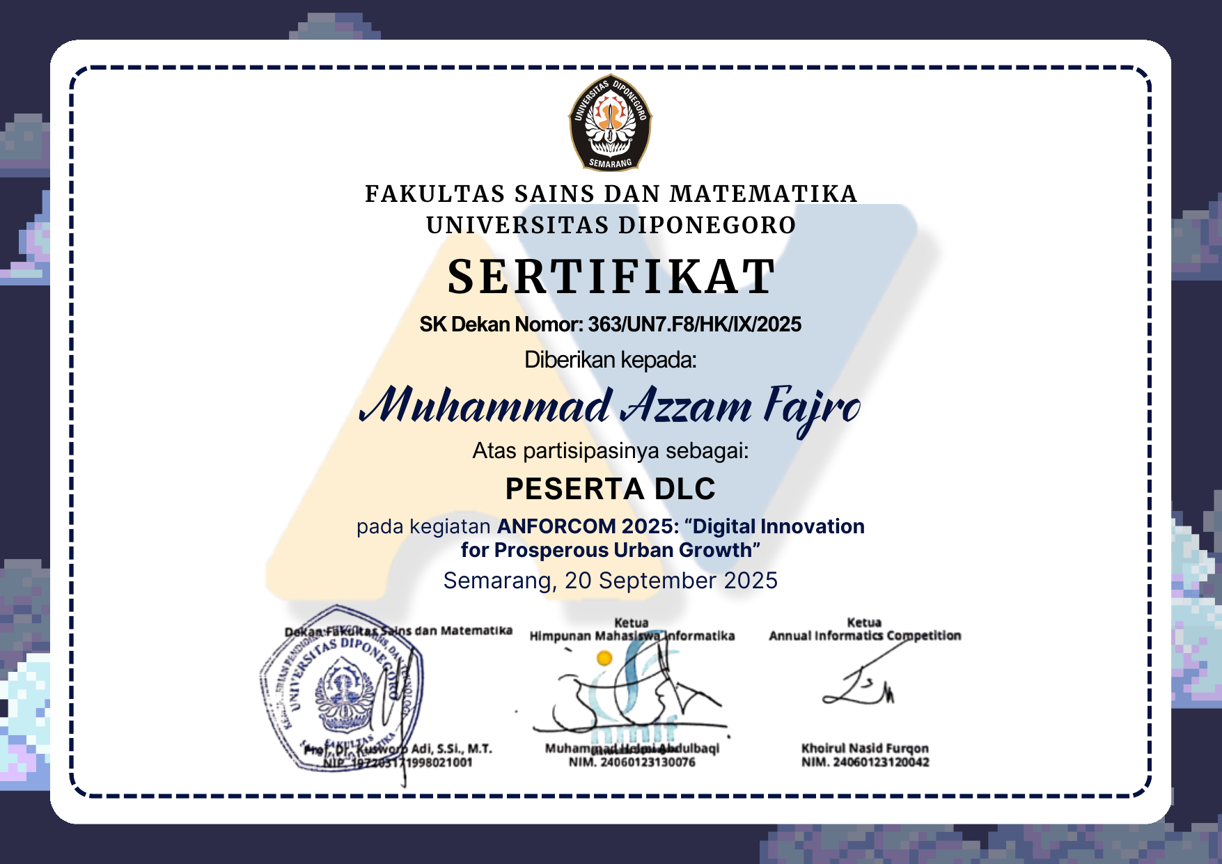 Peserta DLC ANFORCOM 2025: Digital Innovation for Prosperous Urban Growth