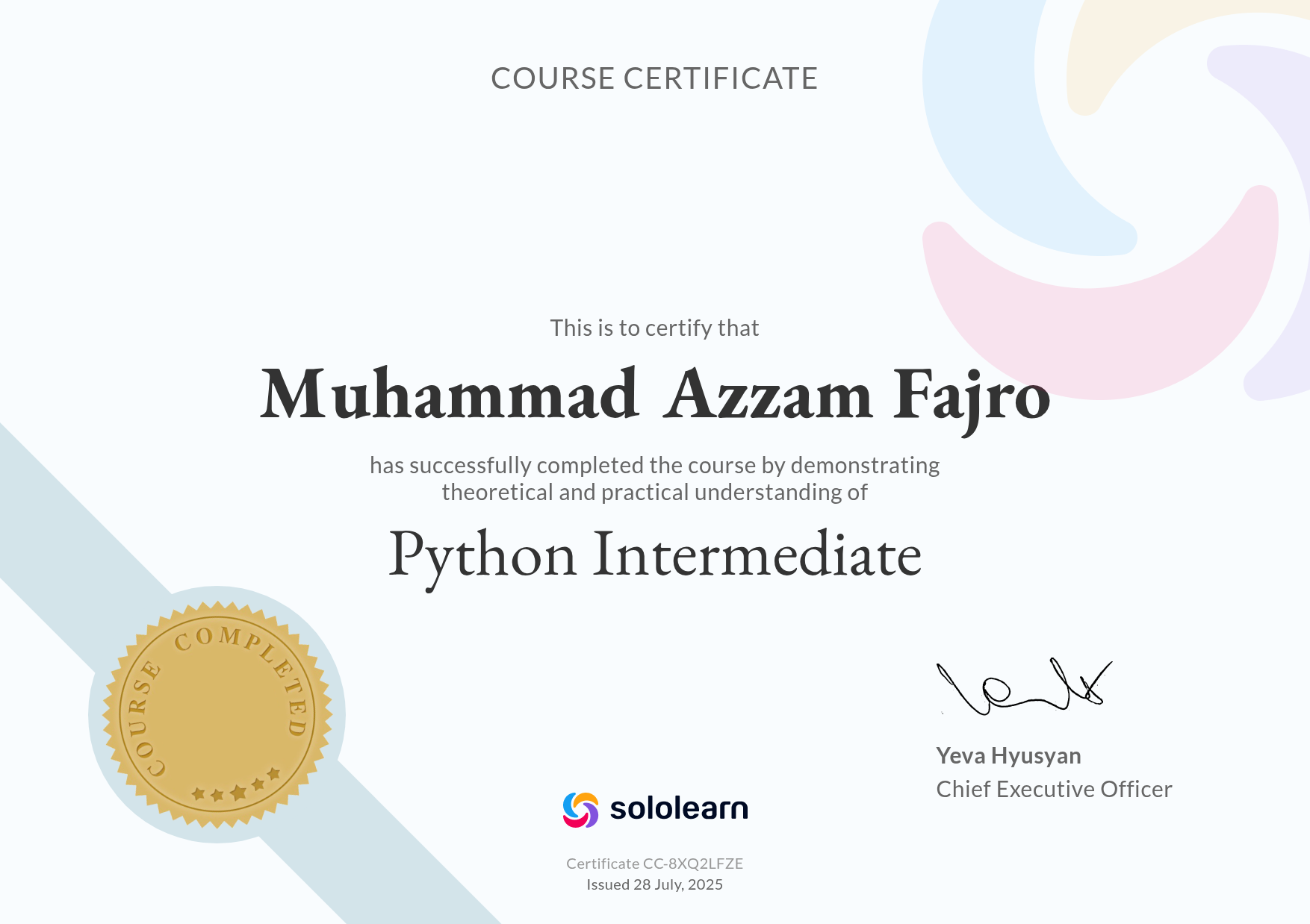 Sertifikat Lanjut Python